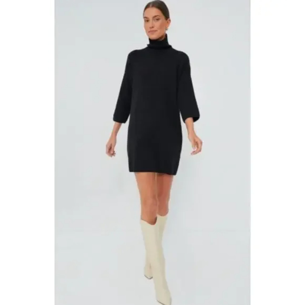 Pomander Place Noir Vivianne Mini Dress Size S Knit Sweater Metallic Holidays